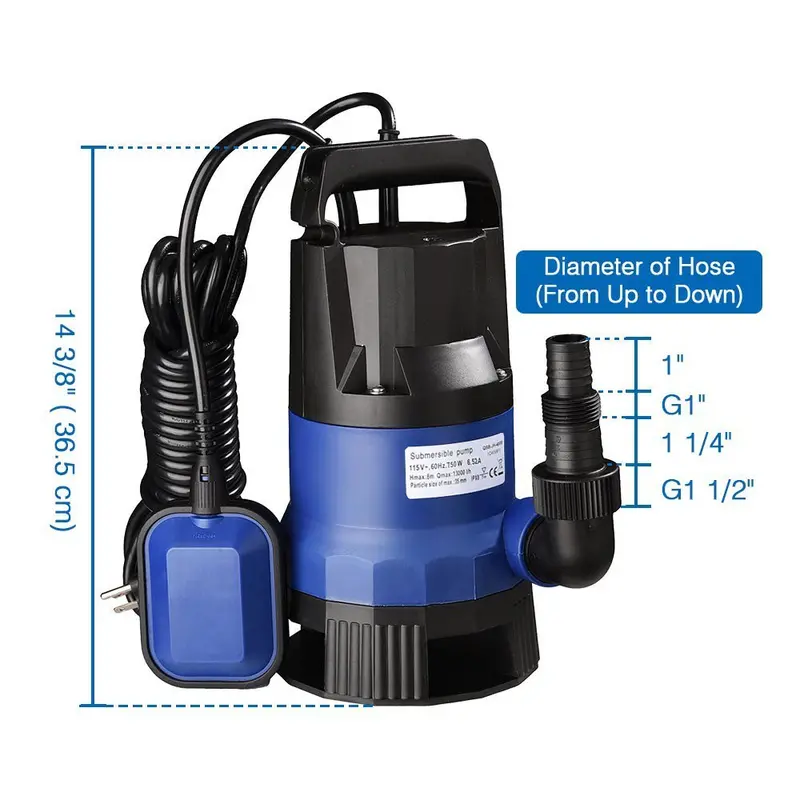 1 Hp Submersible Sump Pump – Reliable Basement & Crawl Space Water Removal System With Float Switch 1