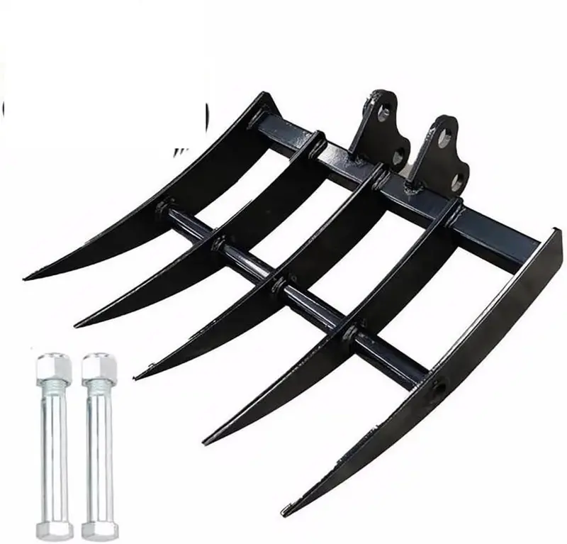 1-Ton Mini Excavator Featuring Rake Attachment – Sku 11125337 1