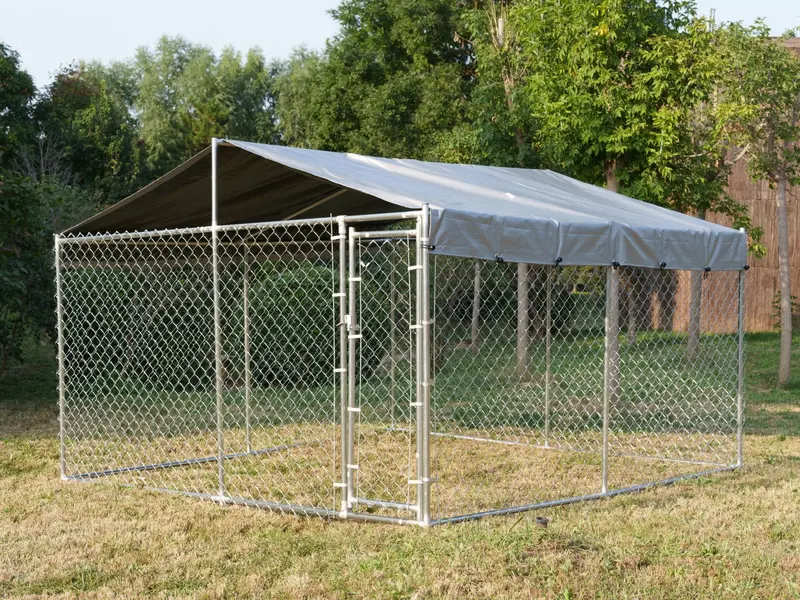 10×10×6 Ft Uv-Protected Outdoor Dog Kennel – Reinforced Chain-Link Steel Enclosure With Canopy (Sku 513Dc) 1