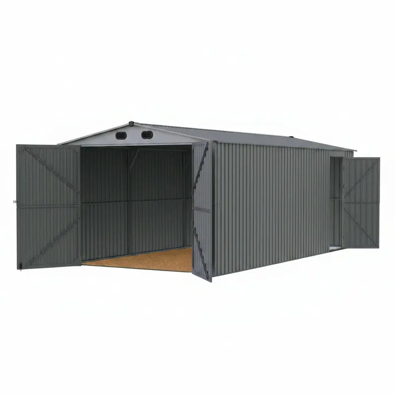 10×20 Ft & 13×20 Ft Reinforced Metal Storage Garage Sheds – Weather-Resistant Steel Frame Design 1
