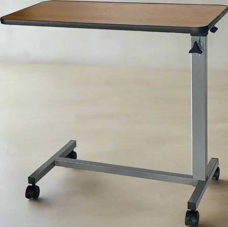 123534 Adjustable Wheeled Overbed Table – Versatile Hospital-Grade Bedside & Laptop Stand For Home Care 1