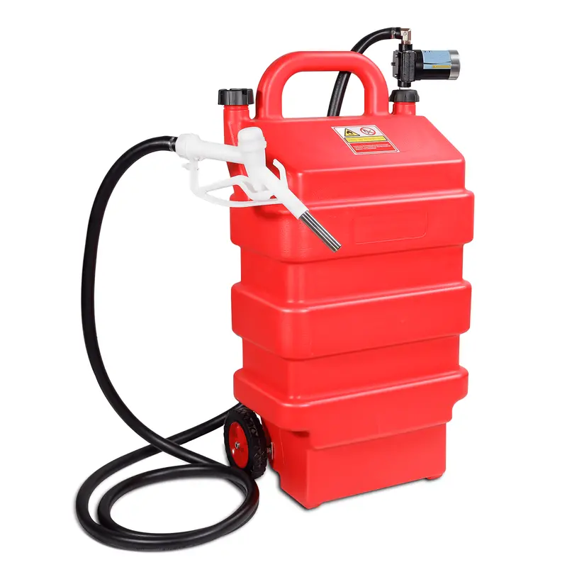 16-Gallon Portable Fuel Transfer Caddy – 12V Electric Pump Gas & Diesel Tank On Wheels 1