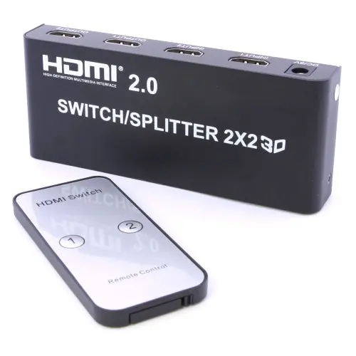 2X2 Hdmi 2.0 Matrix Switch With Remote – Supports 4K At 60Hz, Dual Input/Dual Output 1