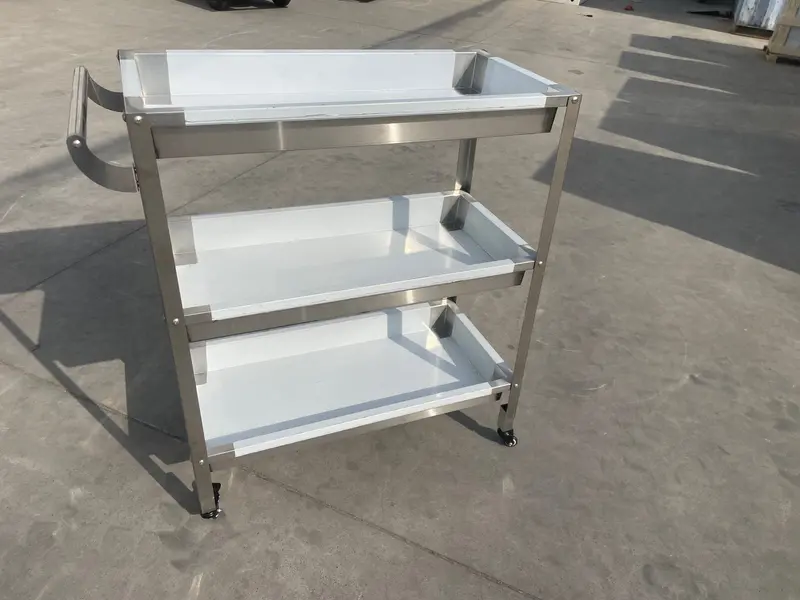 3-Tier Stainless Steel Rolling Trolley – Adjustable Shelving Unit For Catering & Food Prep (Model 1218240) 1