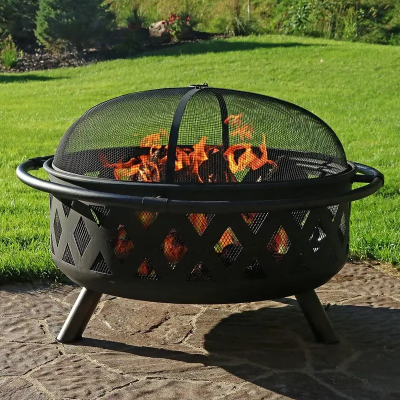 30-Inch Outdoor Fire Pit With Integrated Bbq Grill And Spark Screen – Heavy-Duty Steel, Oil-Rubbed Bronze Finish – Xy0619 1