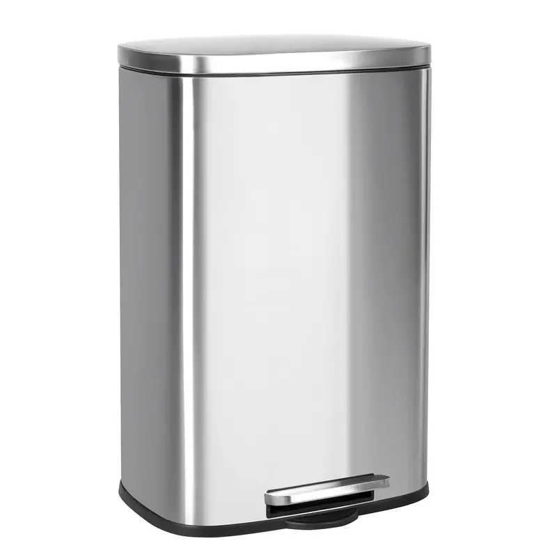 50-Liter Stainless Steel Step Trash Can – Touch-Free Lid, Soft-Close Mechanism & Fingerprint-Resistant Finish (Amtc550B) 1