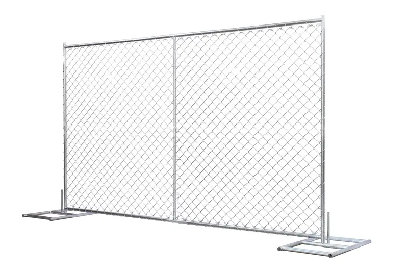 6 Ft × 12 Ft Galvanized Portable Chain Link Fence Panel With Ground Base And Securing Clips 1