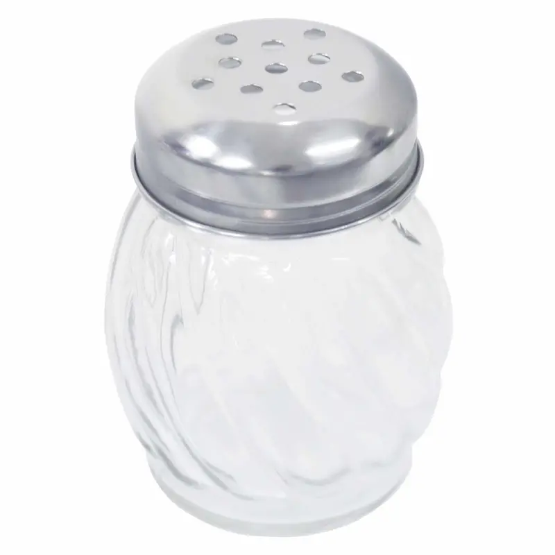 6-Ounce Glass Swirl Cheese Shaker With Stainless Steel Lid 1