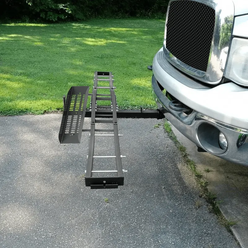 600-Lb Motorcycle Trailer Hitch Carrier – Heavy-Duty Scooter & Dirt Bike Hauler With Loading Ramp (Tnsmrc001T) 1