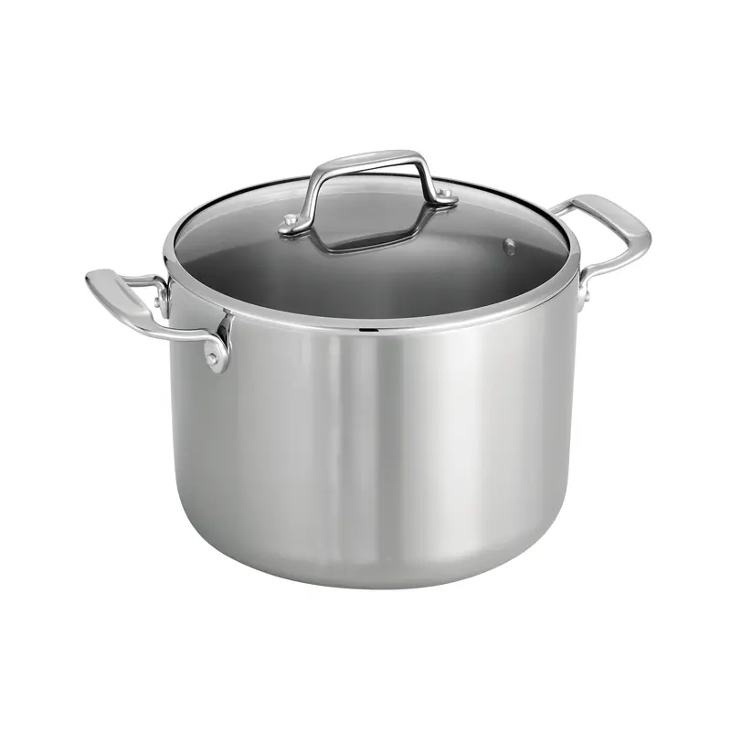 8-Quart Tri-Ply Stainless Steel Stock Pot With Glass Lid 1