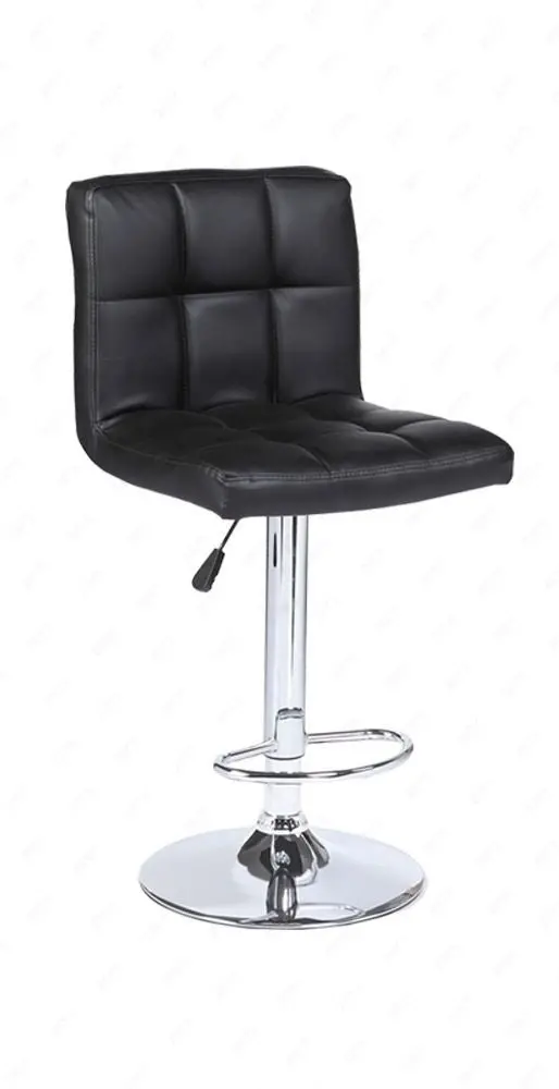 Adjustable Swivel Bar Stool – Classic Pu Leather Seat, Black Finish, Single-Piece Design – Bsc06 1