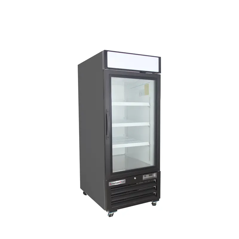 American Chef 25" Glass-Door Merchandiser Refrigerator With White Shelf (R1G-25-Ws) 1