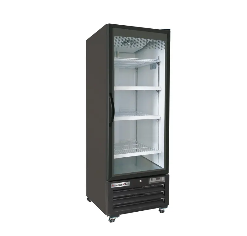 American Chef 27" Black Glass-Door Refrigerator – Merchandising Style (R1G-27B) 1