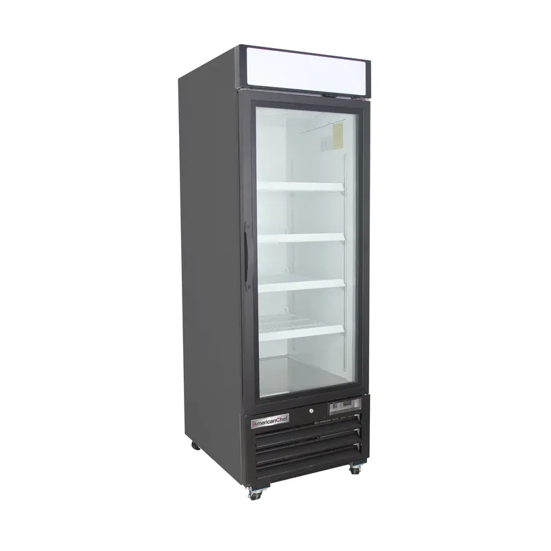 American Chef 27-Inch Glass-Door Merchandiser Freezer – White Shelf, Left-Hinged (F1G-27-Ws-L) 1