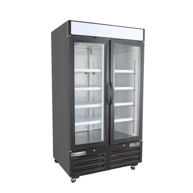 American Chef 40-Inch Dual-Glass-Door Merchandiser Refrigerator – Walk-In Style (R2G-40-Ws) 1