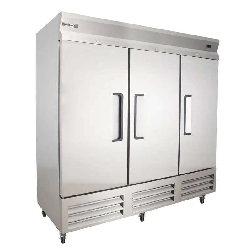 American Chef 81-Inch Three-Door Solid-Door Reach-In Freezer 1