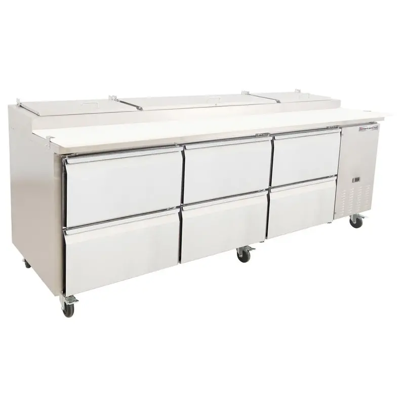 American Chef 94-Inch 6-Drawer Pizza Preparation Refrigerator 1