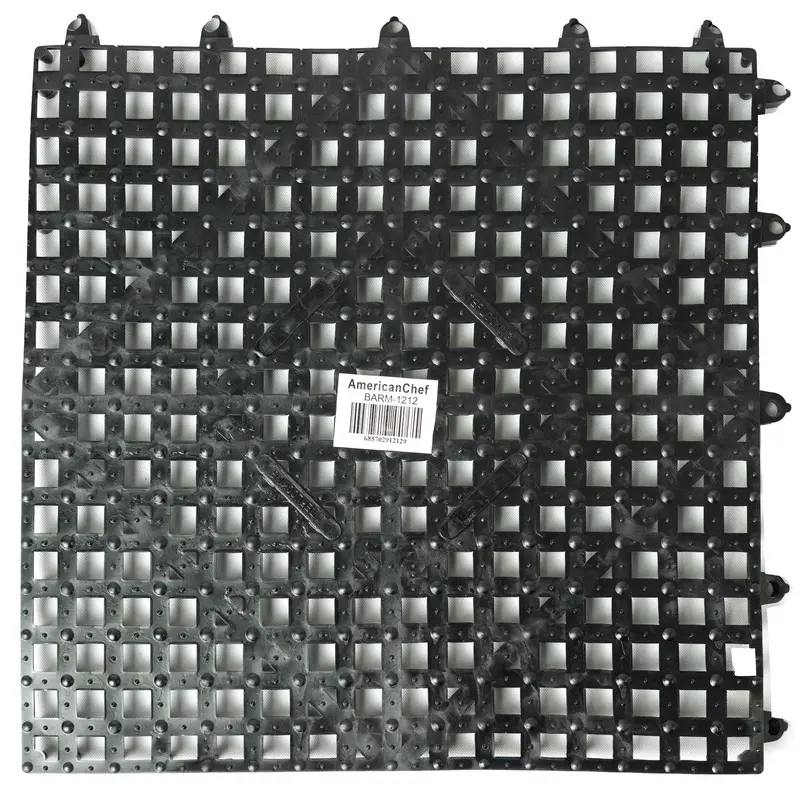 American Chef Barm1212: 12×12 Inch Black Interlocking Bar Mat – Non-Slip Surface 1