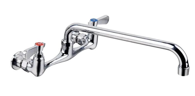 American Chef Fw-8-12 Wall-Mounted Faucet – Lead-Free, 8" Centers, 12" Swing Spout 1