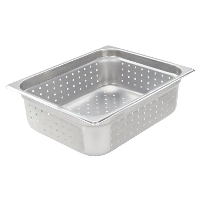 American Chef Half-Size Perforated Steam Table Pan – 4" Deep, 18/8 Nsf Stainless Steel (Sp-204Pf) 1