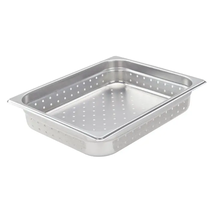 American Chef Sp-202Pf Half-Size Perforated Steam Pan — 2-Inch Depth, 18/8 Stainless Steel, Nsf Approved 1