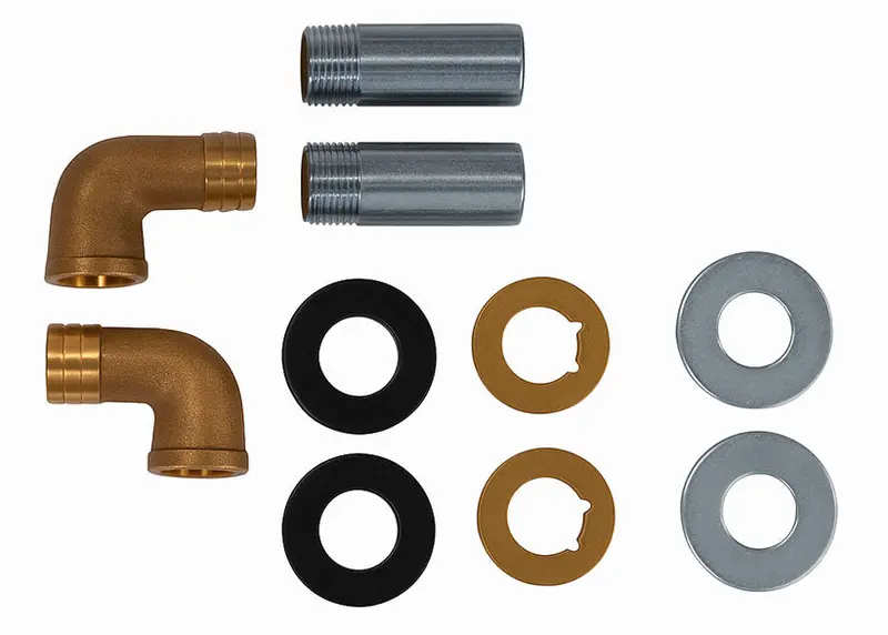 American Chef Wfmh Wall Faucet Mounting Hardware Kit – Lead-Free Chrome-Plated Brass & Rubber (2-Piece) 1