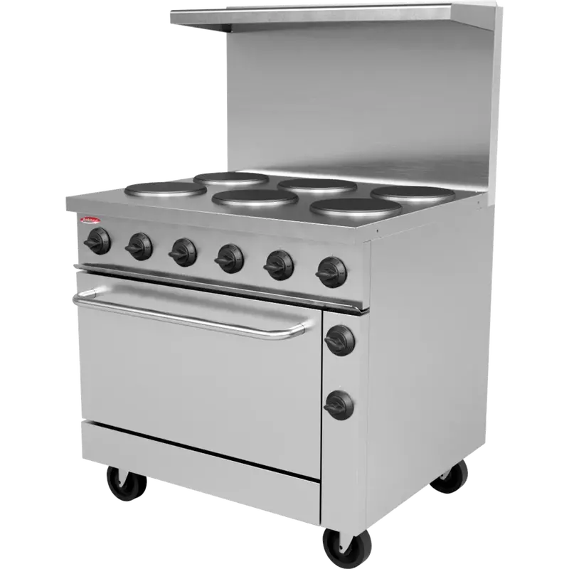 Bakemax 36-Inch 6-Burner Electric Range – Commercial Floor-Mounted Range 1