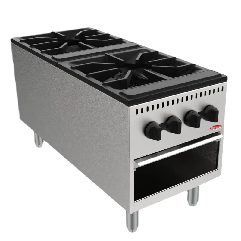 Bakemax America Basps002 Dual-Burner Manual Gas Stock Pot – Commercial Countertop 1
