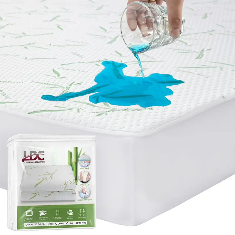 Bamboo-Derived Waterproof Mattress Protector – Breathable Fitted Cover For Up To 16" Deep Mattresses 1