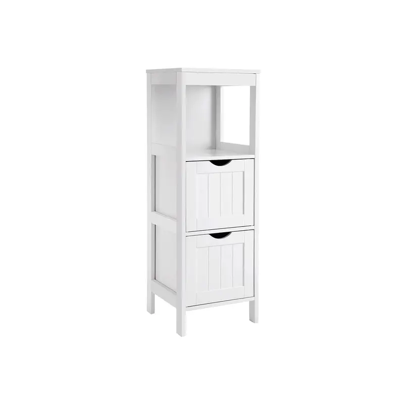 Bathroom Linen Tower With Integrated Drawers 1