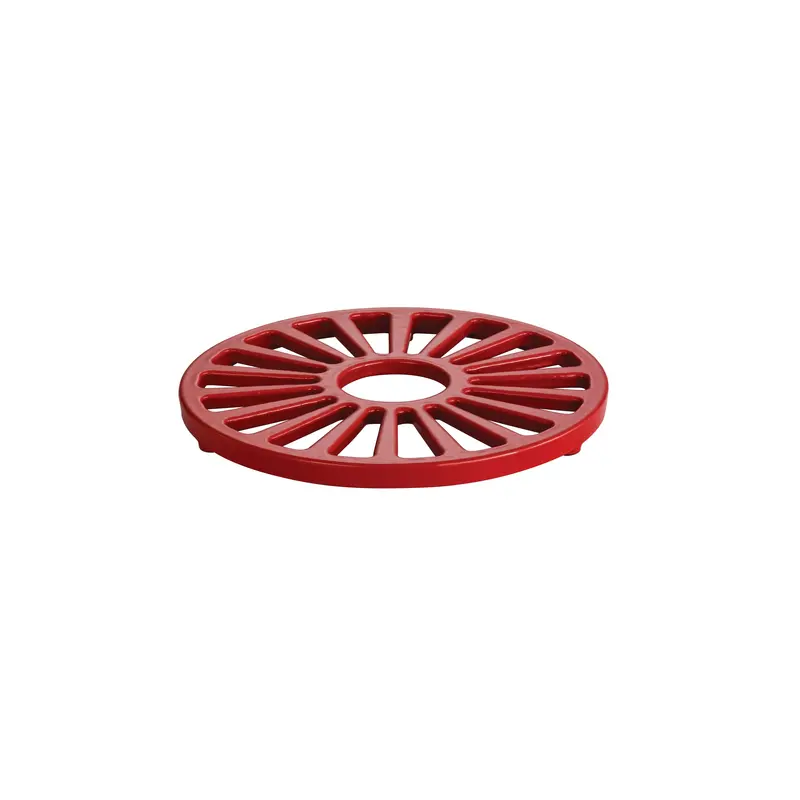 Bestow Enameled Cast Iron 7-Inch Round Trivet – Gradated Red 1