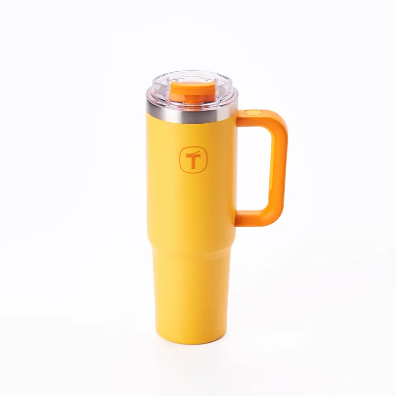Big T Insulated Tumbler – 1.1L Stainless Steel Drinkware (Apricot Accent) 1
