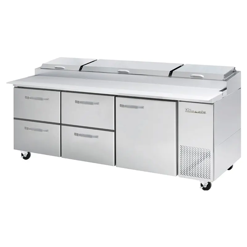 Blue Air Bapp93-D4Lm-Hc 93-Inch Pizza Prep Table With Left-Mount 4-Drawer Design 1