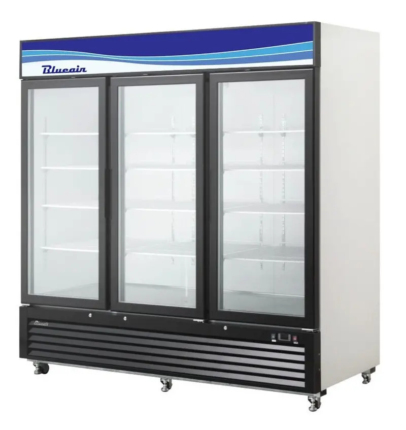 Blue Air Bkgm72-Hc Three-Door Glass Door Merchandiser Refrigerator – 72" Commercial Display Cooler 1