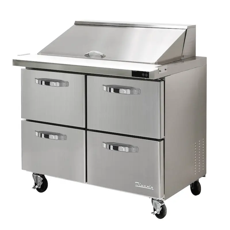 Blue Air Blmt48-D4-Hc Mega Top Sandwich Prep Drawer – 48" Quad-Zone Refrigerated Drawer 1