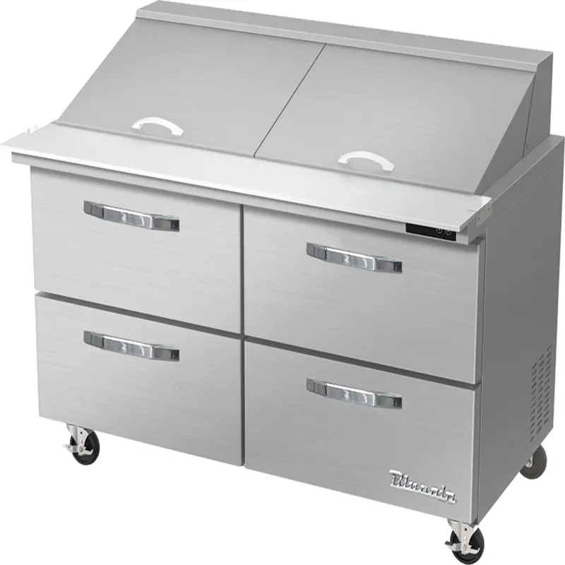 Blue Air Blmt60-D4-Hc Mega Top Sandwich Prep Drawer – 60" Four-Section Refrigerated Unit 1