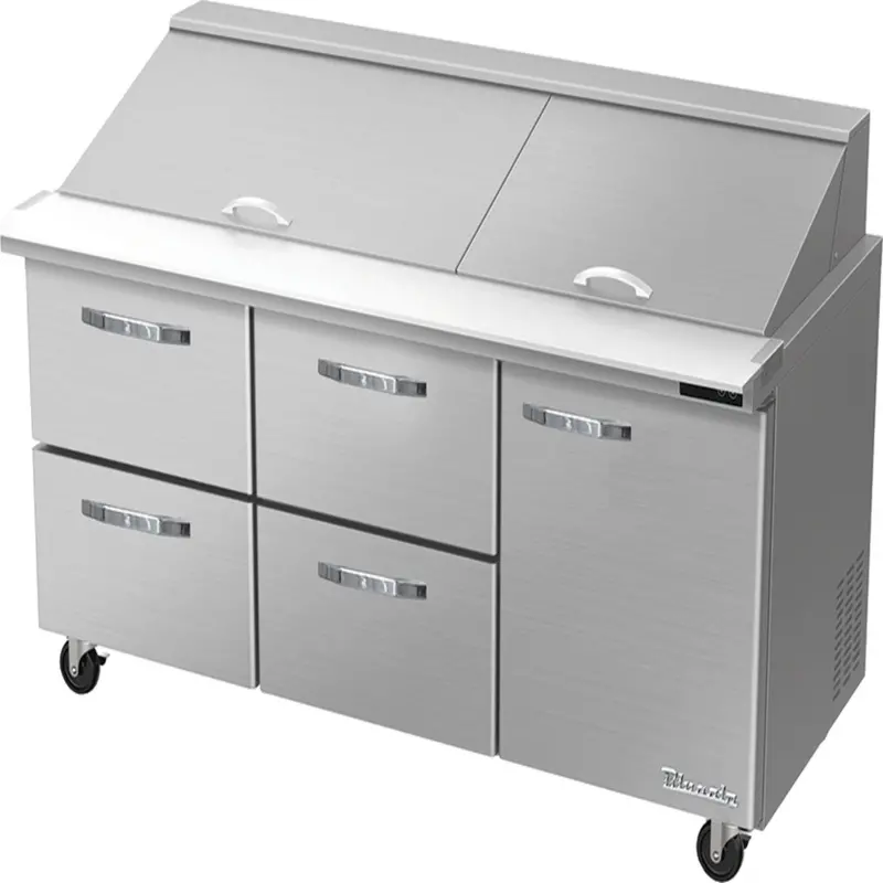 Blue Air Blmt72-D4Lm-Hc Mega Top Sandwich Prep Drawer – 72" Left-Mount Quad Zone 1