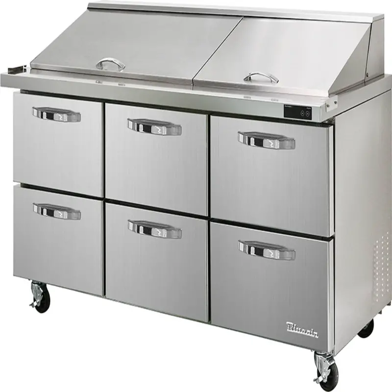 Blue Air Blmt72-D6-Hc Mega Top Sandwich Prep Drawer – 72" Six-Compartment Refrigerated Unit 1