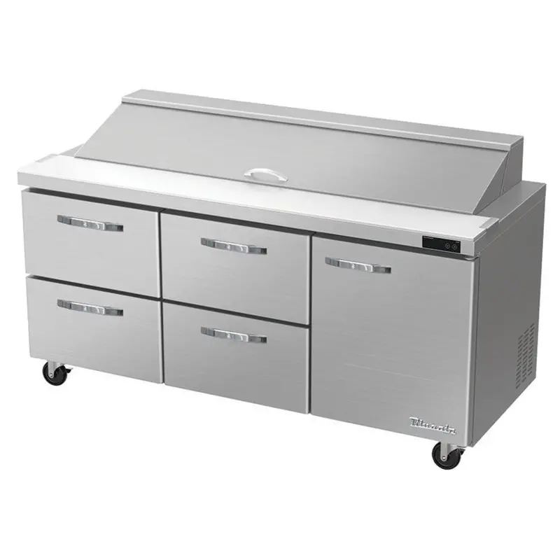 Blue Air Blpt72-D4Lm-Hc Refrigerated Sandwich Prep Drawer – 72" Left-Mount Dual Zone 1