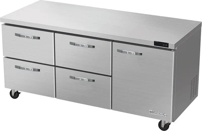 Blue Air Blur72-D4Rm-Hc 72" Undercounter Refrigerator – Right-Mount 4-Drawer Configuration 1