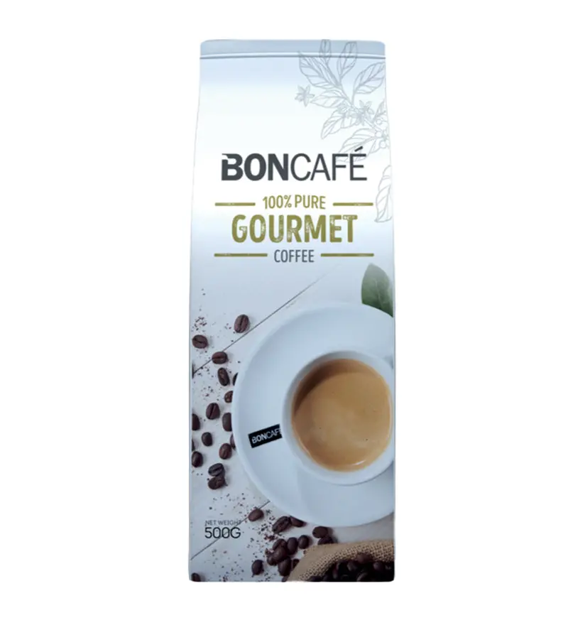 Boncafe Gourmet Whole Bean Coffee – Rich Medium-Dark Roast, 500G Re-Sealable Bag 1
