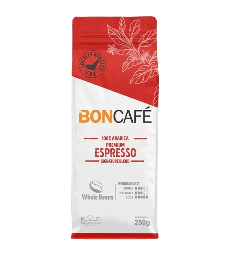 Boncafe Premium Espresso Whole Bean Coffee – 250G Bag 1