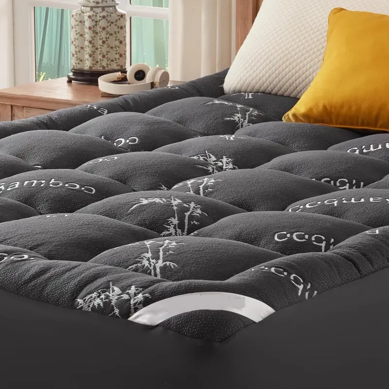 Breathable Bamboo Mattress Topper – Deep-Pocket Fit (6"–18") For Twin To King Beds 1