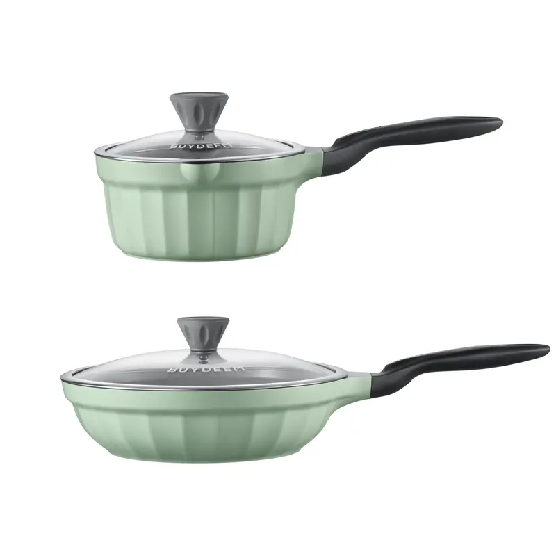 Ceramic Nonstick Frying Pan & Saucepan Set – Kitchen Bundle 1