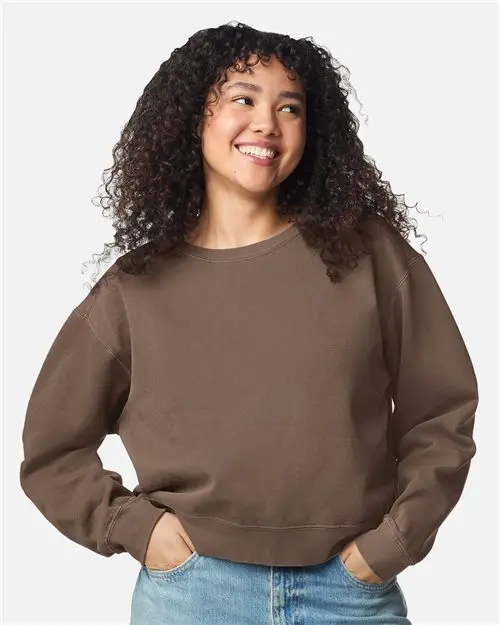 Comfort Colors Women'S Mid-Length Garment-Dyed Crewneck Sweatshirt – Elevated Lounge Fit 1