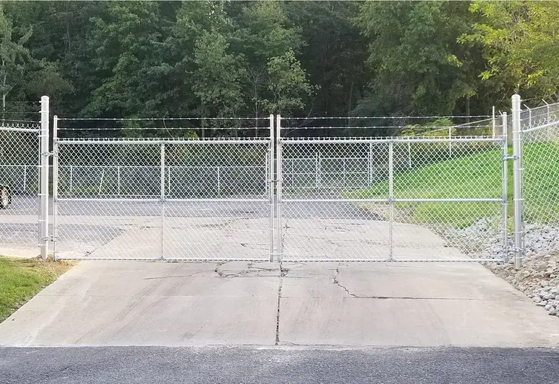 Commercial Double-Drive Chain Link Security Gate – 26'10" Wide X 6' Tall, Reinforced Steel With Triple-Strand Barb Wire (2610Bw6) 1