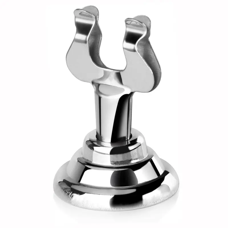 Compact 1.5-Inch Stainless Steel Clamp-On Card Holder – Sleek Restaurant Mount 1
