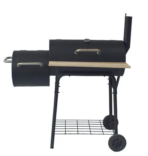 Compact Offset Charcoal Bbq Grill & Smoker – Portable Outdoor Barbecue Cart With Dual Chambers – Sl7038 1
