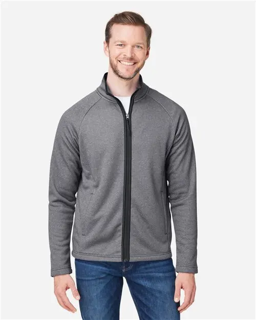 Core365 Men'S Venture Heathered Stripe Full-Zip Jacket – Casual Wearable Layer 1