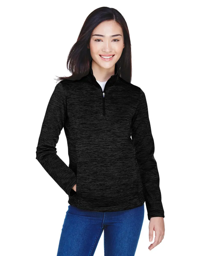 Devon & Jones Dg798W Women'S Newbury Mélange Fleece Quarter-Zip Jacket 1
